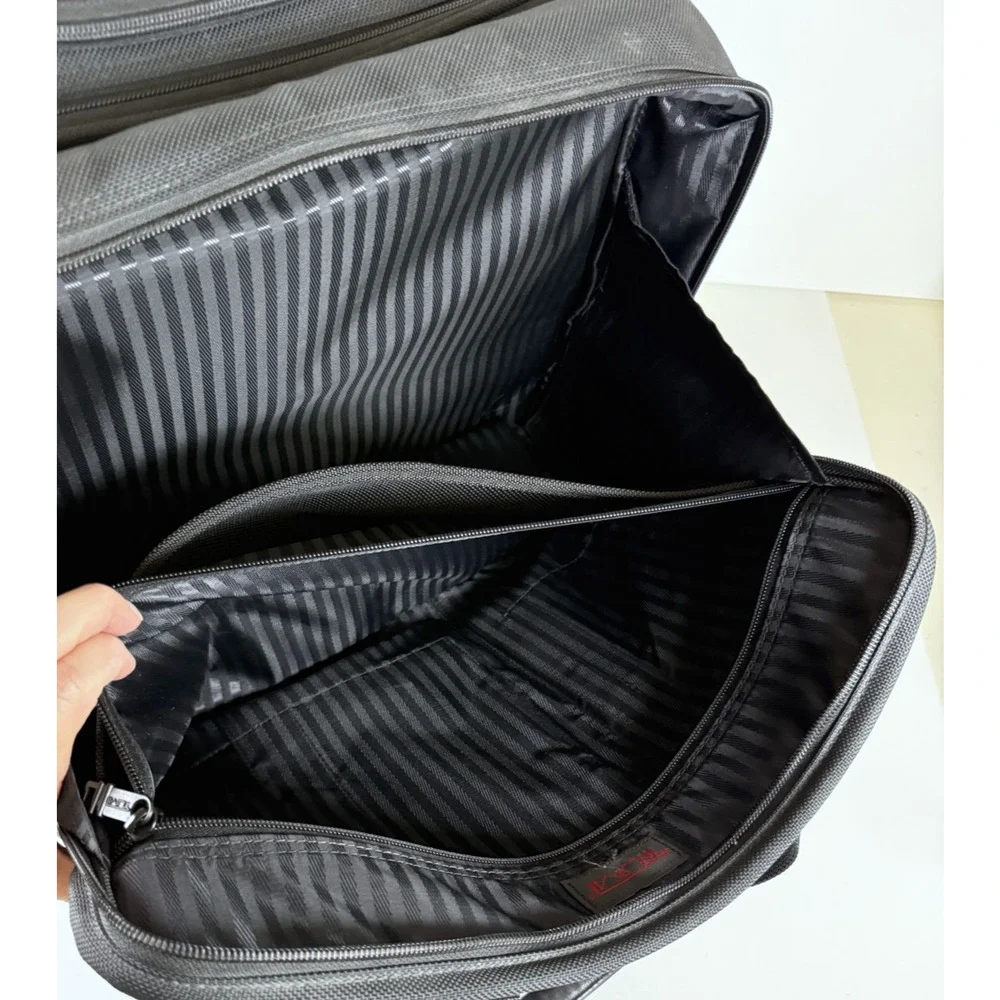 TUMI Alpha 26004D4 Rolling Briefcase Expandable 2-Wheel Black Ballistic Nylon